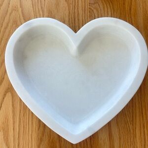 Pottery Barn White Heart Marble Tray